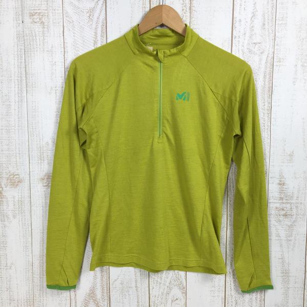 MILLET - 【Women's XS イエロー系】 Millet ( ミレー ) クータイ ウール ジップ ロングスリーブ Kuhtai Wool Zip Ls シャツ MIV01691 Women's  ウール ロングスリーブシャ Women's XS イエロー系 Millet ( ミレー ) クータイ ウール