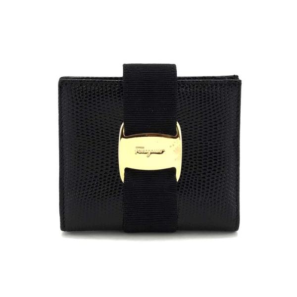 新品未使用Salvatore Ferragamo 財布 二つ折り リザードヴァラ 未使用級 Salvatore Ferragamo 財布 二つ折り リザードヴァラ