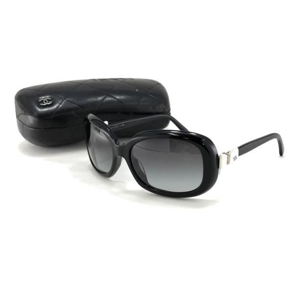 【美品】CHANEL シャネル サングラス リボン ブラック CHANEL（シャネル） サングラス リボンモチーフ プラスチック ブラック
