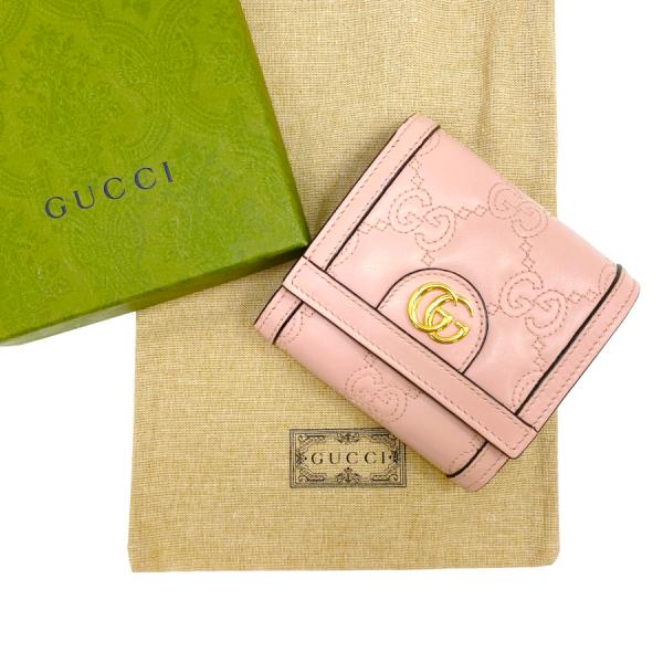 GUCCI 【新品】GUCCI グッチ 二つ折り財布 GG MATELASSE GGマトラッセ