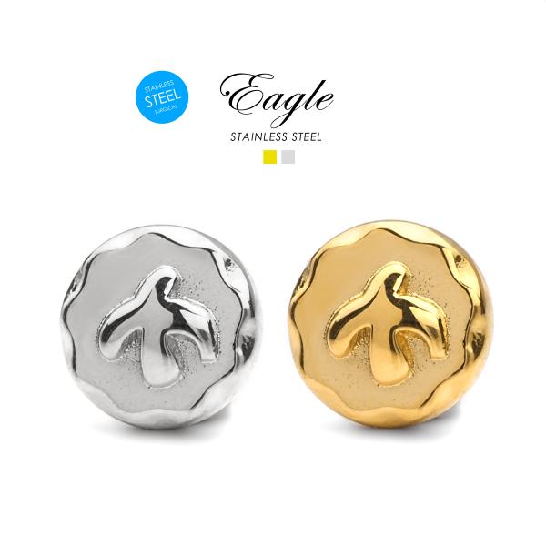 ピアス ステンレス メンズ イーグル  ネイティブアメリカン ゴールド シルバー アクセサリー spi0103 片耳用