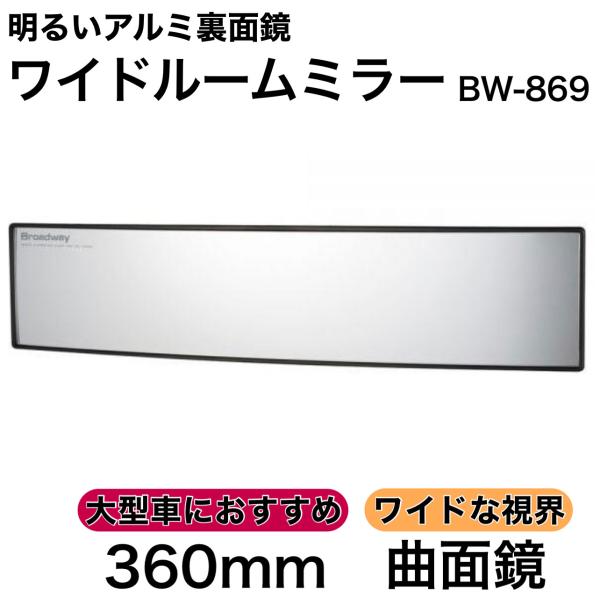 NAPOLEX（ナポレックス） ワイドルームミラー 360R 曲面鏡 明るい