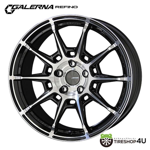 4本購入で送料無料 GALERNA REFINO 15x6.0J 4/100 +45 ブラックxポリッシュ 新品ホイール1本価格 【代引き不可】