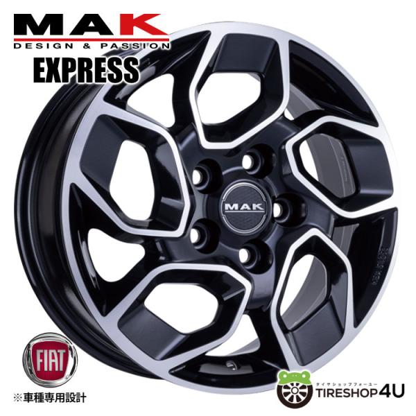 4本購入で送料無料 MAK EXPRESS 16x6.5J 5/118 +65 ブラックミラー