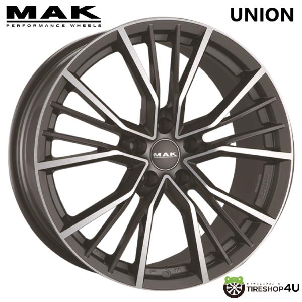4本購入で送料無料 MAK UNION 19x8.5J 5/112 +20 ガンメタリック