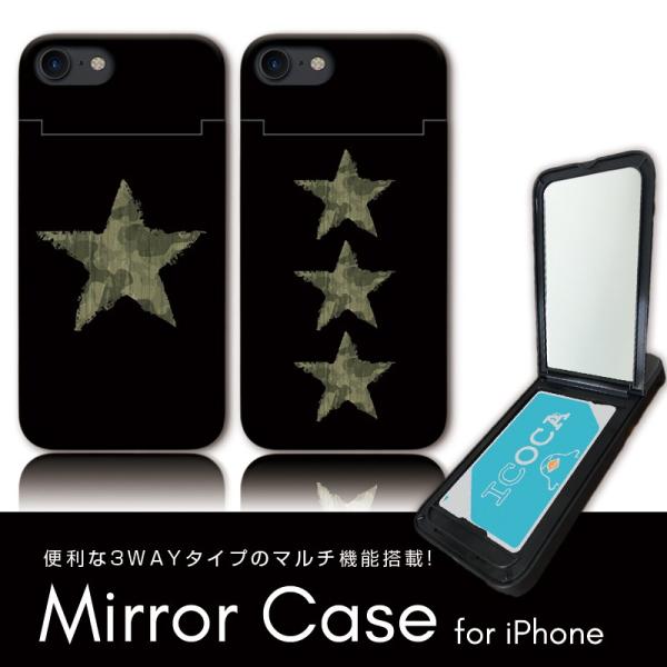 スマホケース Iphone Se2 ケース X Xs Max Xr ケース 鏡付き Icカード収納 ミラー ケース ブラック 星柄 星 迷彩 アーミー ワンポイント Buyee 日本代购平台 产品购物网站大全 Buyee一站式代购 Bot Online