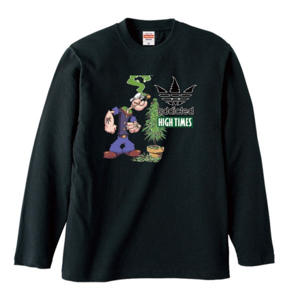 Tシャツ メンズ ロンt 長袖 ブランド Uネック High Times Addicted Kush Weed マリファナ クッシュ ロゴ ポパイ パロディ Buyee Buyee Japanese Proxy Service Buy From Japan Bot Online