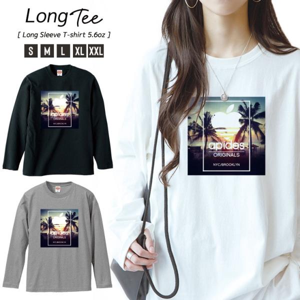 黒 長袖カットソー ロゴ付き Tシャツ レディース ロンT 長袖 カットソー クルーネック Uネック