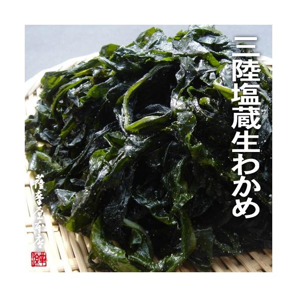 岩手県三陸産100％ 湯通し塩蔵わかめ／生わかめ 500g : 国産乾物専門