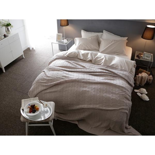 マルチカバーL ケーブルニット 190×240 大判ブランケット 2人用 ソファカバー こたつ上掛け ブランケット Fab the Home
