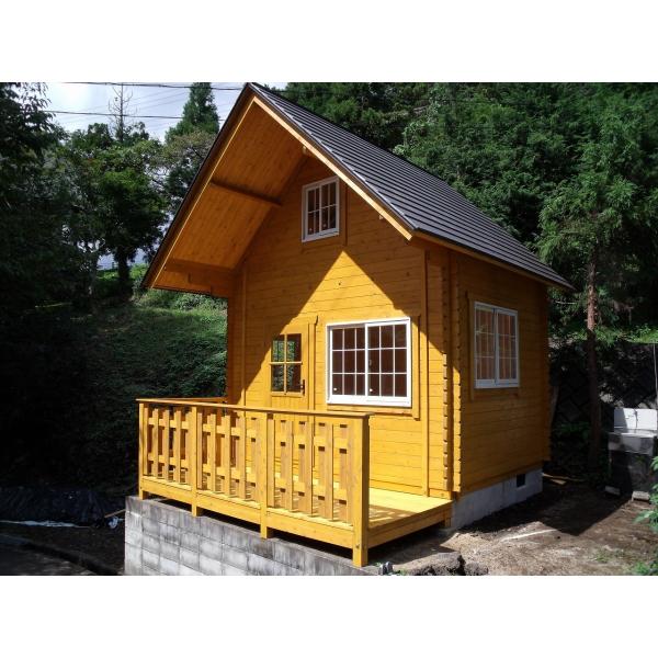 プレハブ Arunas6 60 ログハウスエーグル プレハブ パネルハウス ミニログハウス 住宅設備 ログハウス ログハウス アルナス6 45ロフト付き
