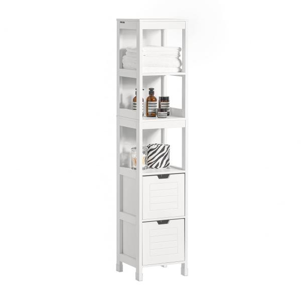 SoBuy 洗面所 隙間収納 ランドリーラック すき間 トイレ 引き出し付き スリム おしゃれ 幅30×奥行き30×高さ144cm 洗面所用キャビネッ