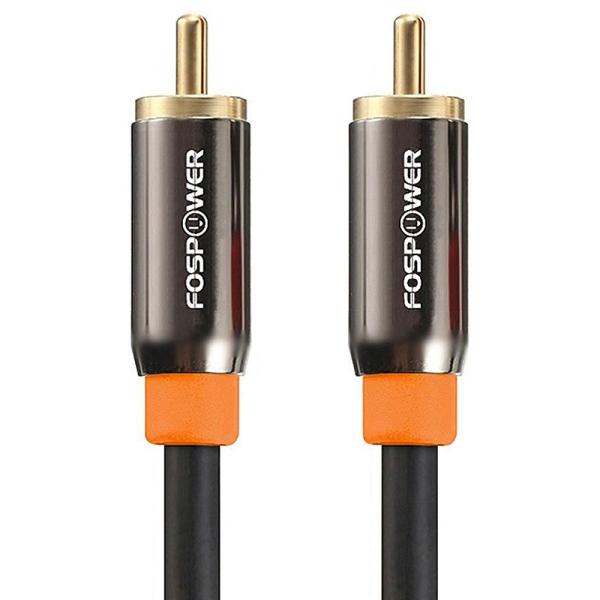 FosPower RCA スピーカーケーブル サブウーファー コアキシャルケーブル 同軸デジタル オーディオケーブル-2m (ブラック)