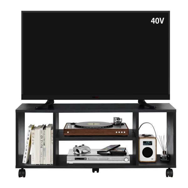 DEVAISE テレビ台 テレビボード ローボード tv台 キャスター付き tvボード 移動便利 40インチまで対応 コーナー 幅90cm コンパクト