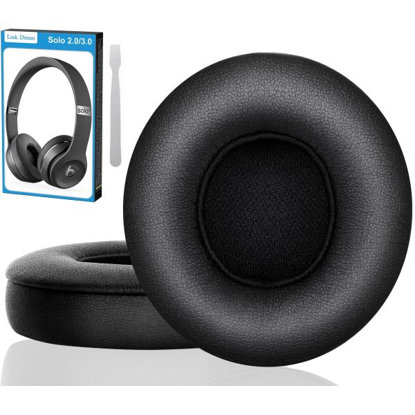 イヤーパッド 交換用ヘッドホンパッド イヤークッション Solo 2.0/3.0 対応 (Black)