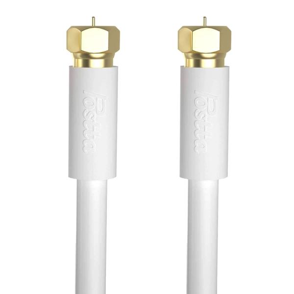 Postta アンテナケーブル 5M 同軸ケーブル S-5C-FB（RG6) 4K8K 地デジ・BS・CS・CATV放送対応 金メッキプラグ F型プラ