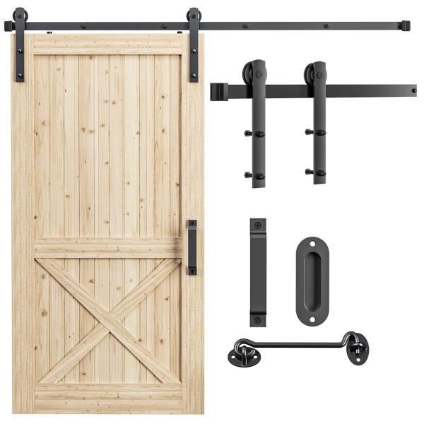 Signstek 吊り引き戸レール バーンドア金具 6FT/1.83m 引戸レール 室内ドア 引き扉 DIY 建具金物 トラックレール 片引き戸 木製