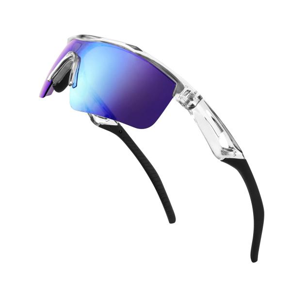 Feisedy キッズ スポーツ サングラス 子供用 偏光 レンズ UVカット TR90超軽量 サングラス ゴルフ ジョギング 野球 バス 釣り 自転