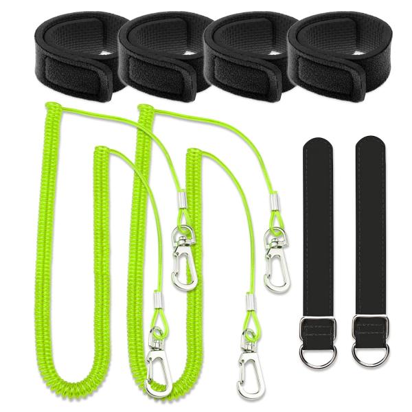 EXERT 尻手ベルト ロッドベルト ロープ付き 釣り竿 スパイラルコード 290cm ワイヤー入り (グリーン)