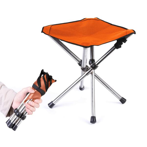 KVASS アウトドアチェア 折りたたみ椅子 コンパクトイス キャンプ 耐荷重80-100kg (Orange, 1)