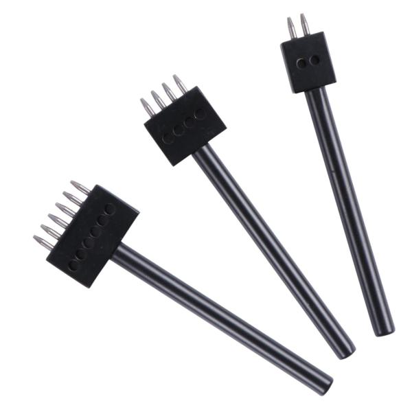 丸目打ち 【 レザークラフト 工具 】 目打ち 手芸 【３本セット / ４mm・５mm・６mmの3サイズ】 革細工 セット 【RIKACHAN CHI