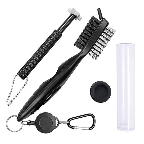 ゴルフ ブラシ ゴルフクラブ クリーナー ゴルフアイアンブラシ アイアン溝削り 清潔用 両面 ウェッジクリーナー ゴルフツールセット 便利 軽量 シャ