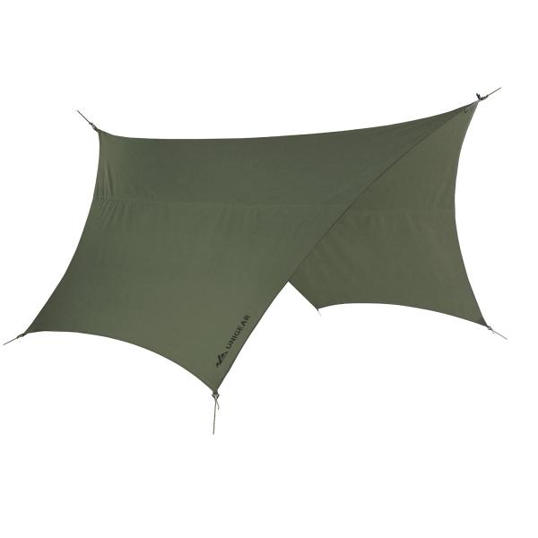 Unigear ヘキサタープ tcタープ ポリコットン 5m延長ベルト付き 4.2ｍｘ4.1ｍ テントとの取り組み可能 焚き火 遮光 遮熱 難燃 軽量