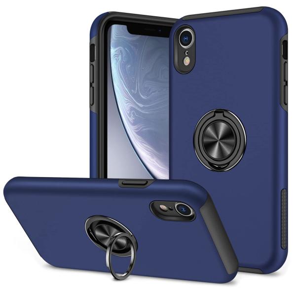 Jaligel iPhone XR ケース iPhone 10r ケース リング付き 耐衝撃 落下衝撃吸収 TPU PC 車載ホルダー対応 スタンド機