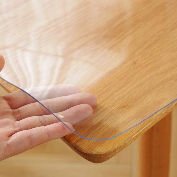 Yueboa テーブルクロス 透明 90x160cm 厚さ1.5mm PVC テーブルマット クリア ビニール 無臭 PVC製 デスクマット テーブル