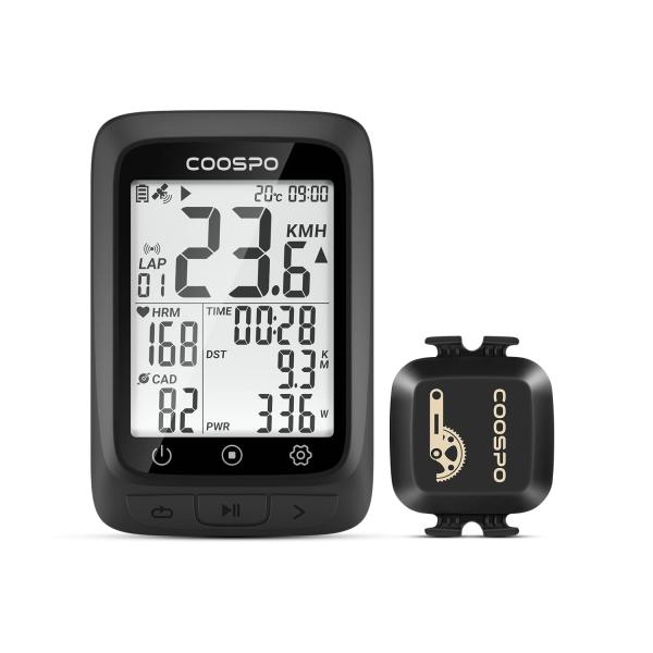 COOSPO BC107 サイクルコンピュータ GPS サイコン ワイヤレス 自転車スピードメーター Bluetooth5.0&ANT+対応 スピード