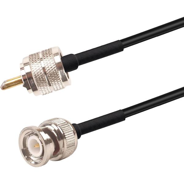 EVARSOL M型 BNCオス ケーブル UHFオス⇔BNCオス コネクター 高耐久 アンテナラジオケーブル 同軸変換ケーブル アンテナ延長線 RG