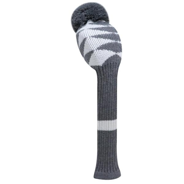 LeFeng ゴルフクラブカバー ニットゴルフヘッドカバー 460ccドライバーフェアウェイウッドとハイブリッド用 かわいいポンポンと数字タグ付き (