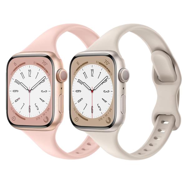 コンパチブル Apple Watch バンド レディース スリム シリコン スポーツバンド46mm 45mm 44mm 42mm 41mm 40mm