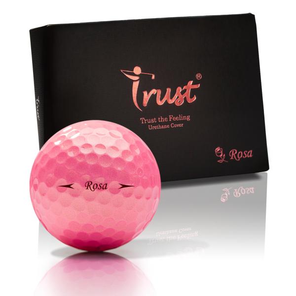 TrustトラストゴルフボールNew Rosa(ローサ) 被らない 目立つ 飛ぶ 曲がらない 止まる 柔らかい打感 ウレタンカバー3ピースダイナミック