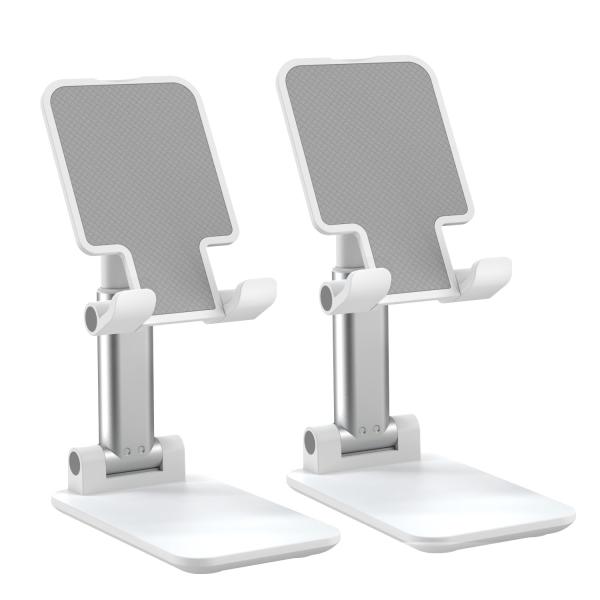 HAYOKU スマホスタンド ホルダー角度、幅と高さ調整可能な携帯電話卓上スタンド PCスタンド ([ 2個セット]白い)