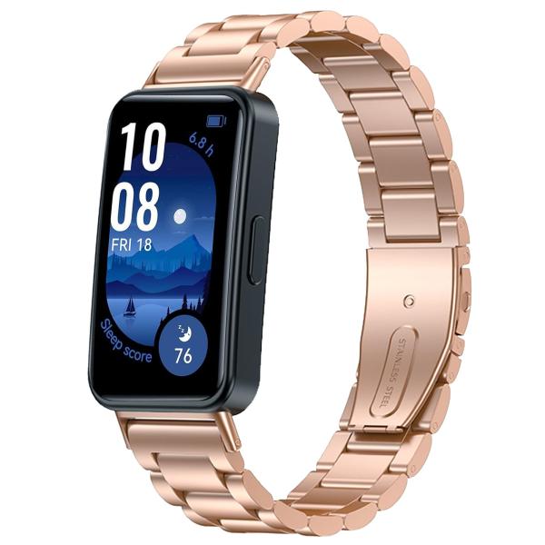 [LanQii] 用の Huawei Band 10 / 10 Aluminum Edition / 9 / 8 対応 バンド ステンレスメタル おし