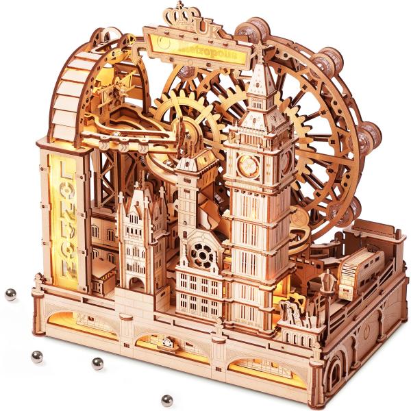 パズル　組み立て済み ROBOTIME 立体パズル 木製パズル 3D ウッドパズル マーブルラン