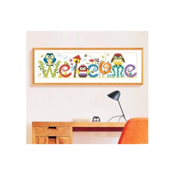 クロスステッチ 刺繍キット Welcome いらっしゃい フクロウ模様 図案印刷 手芸 初心者 簡単 糸 やり方 日本語 玄関 家族幸せ 刺繍 指ぬき 糸通し付き 送料無料 Buyee Buyee 日本の通販商品 オークションの入札サポート 購入サポートサービス