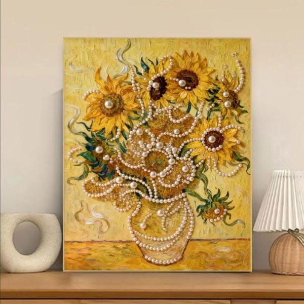 新登場】 パールアート ダイヤモンドアート 手芸キット ひまわり
