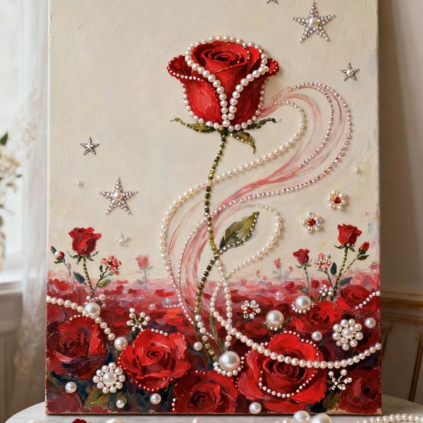 新登場】 パールアート ダイヤモンドアート 手芸キット バラ ローズ