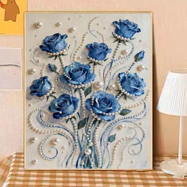 新登場】 パールアート ダイヤモンドアート手芸キット 幸運 ブルー