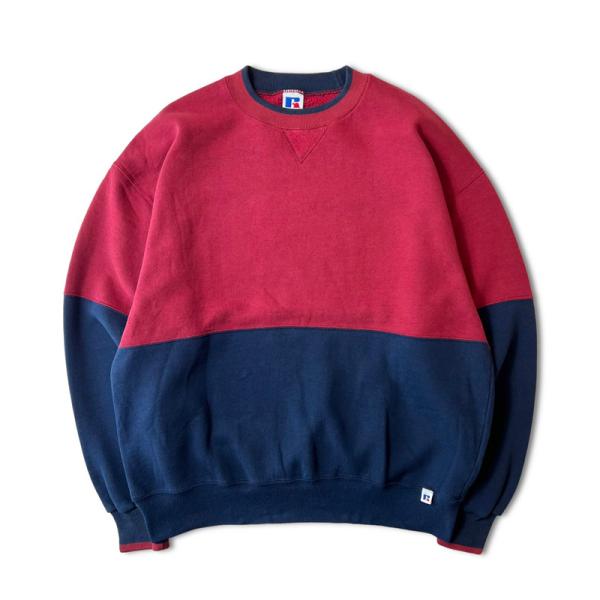 Russell Athletic 90s USA製 RUSSEL 前V 2トーン 切替 Russell Athletic 90s USA製 RUSSEL 前V 2トーン 切替