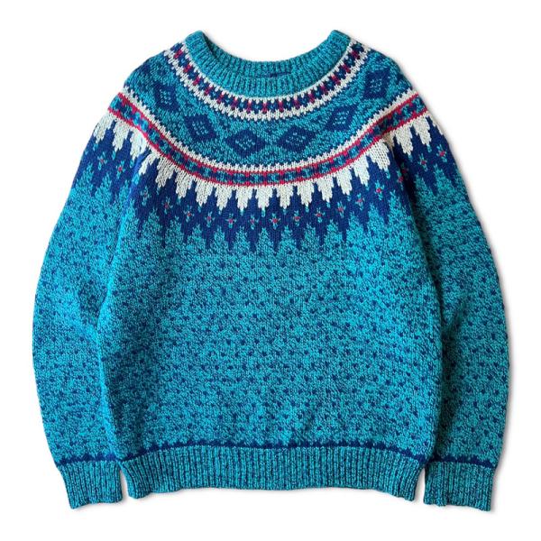 WOOLRICH 80s Woolrich ノルディック 総柄 ウール ニット WOOLRICH 80s Woolrich ノルディック 総柄 ウール ニット