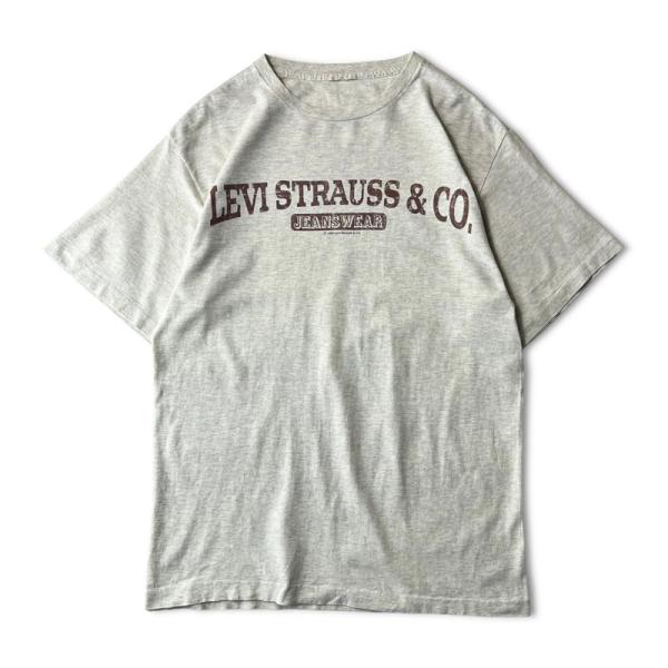 90s Levis 企業物 ロゴ プリント 半袖 Tシャツ / 90年代 リーバイス オールド 霜降...