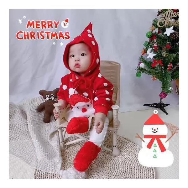 ベビー服 クリスマス 衣装 赤ちゃん サンタ ロンパース 可愛い サンタクロース 幼児 男の子 女の子 コスチューム 帽子 キッズ 子供 パーティー