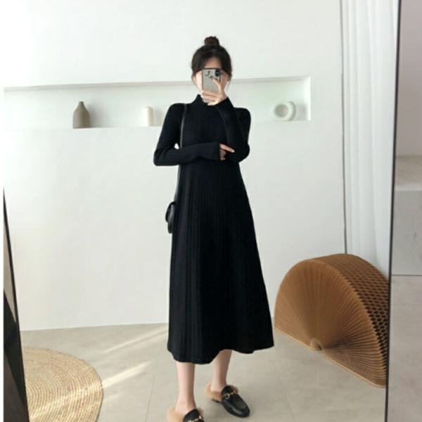 ハイネックワンピース ニットワンピース冬ワンピース 清楚ロングワンピースワンピ セータースタイルワンピース アラフォーファッション 激安大特価