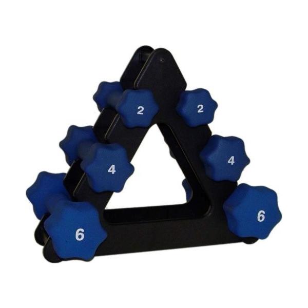 Neoprene Dumbbell Set 2 4 6 Lb W Rack Dr 6p Sbc Org Hk