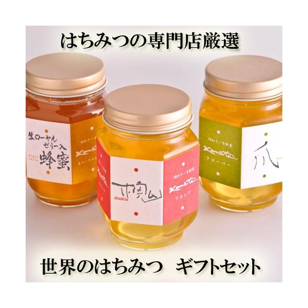 はちみつ　世界の厳選はちみつ３本セット送料無料ギフト純粋蜂蜜