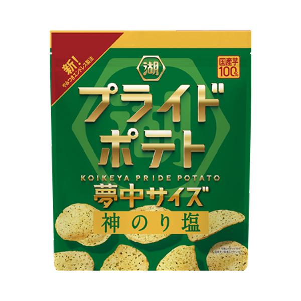 湖池屋 夢中サイズ 湖池屋プライドポテト 神のり塩 102g 12コ入り 2026/08/03発売 (4514410179622)