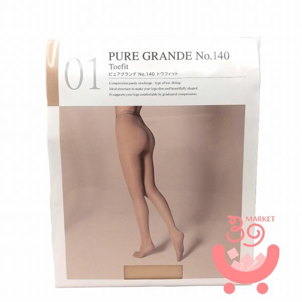 ピュアグランデ140デニールショートストッキングMサイズ：ナチュラルスキン DIANA（ダイアナ） ピュアグランデ No.140 トウフィット L ナチュラル